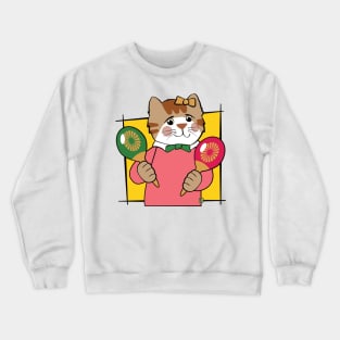 Music Maracas Girl Cat Crewneck Sweatshirt
